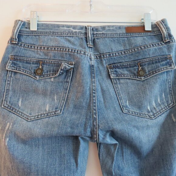 VINTAGE ABERCROMBIE & FITCH Y2K Low Rise Flap Pocket Distressed Jeans - Picture 12 of 16
